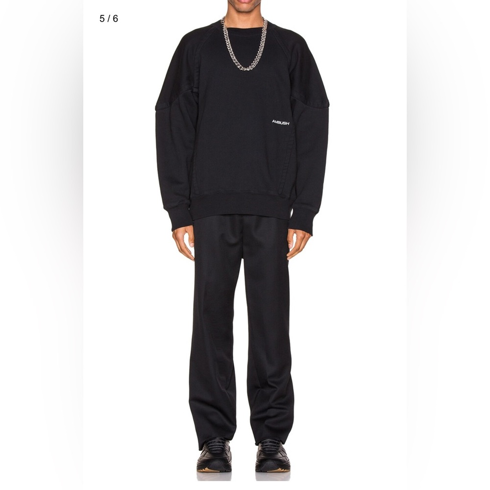 AMBUSH black pleated wool
Logo Elastic Pants Trousers size 30 /31